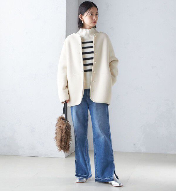 SHIPS for women「〈手洗い可能〉リバーシブル ボア &times; フリース ブルゾン」|ブルゾン・スタジャン|