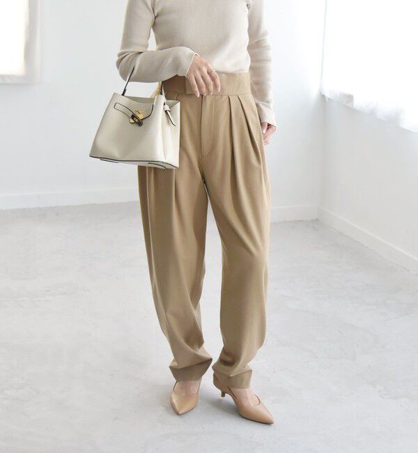 quaranciel「quaranciel:〈洗濯機可能〉ダブル タック ワイドベルト パンツ」|その他|