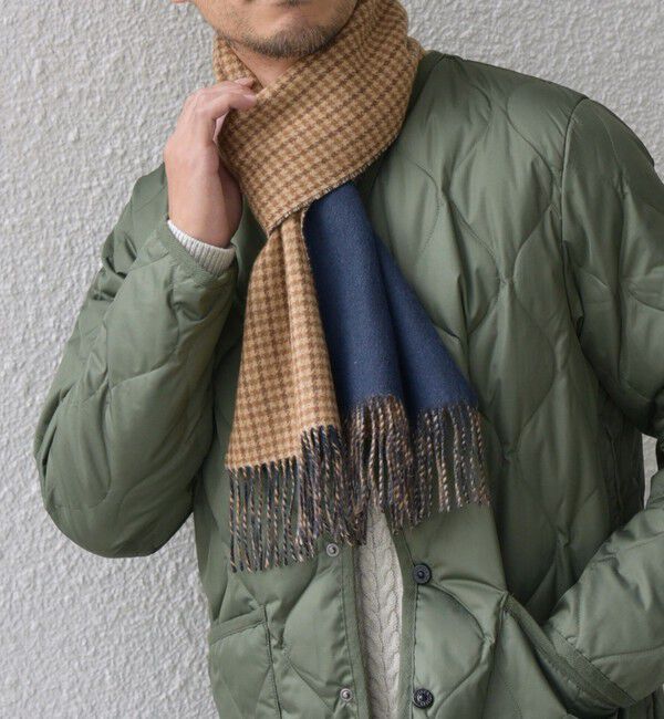 SHIPS any「SHIPS any: カシミヤ ダブルフェイス チェック マフラー 24FW◇」|マフラー|