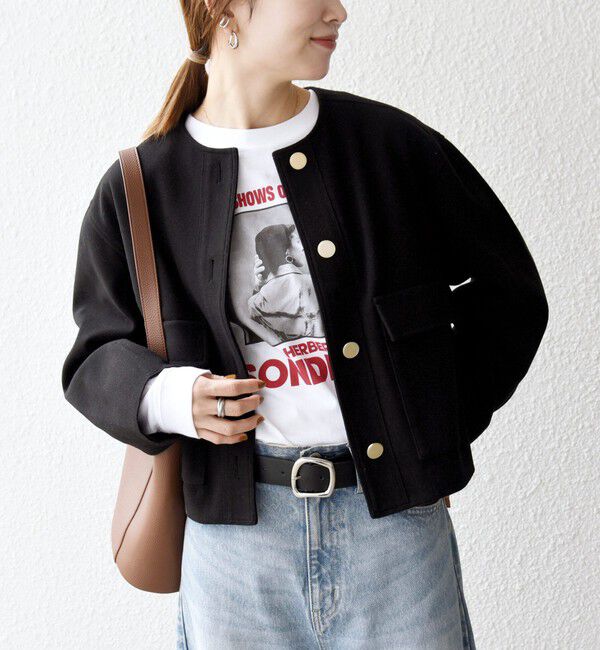 SHIPS any「SHIPS any: エア ニードル ポケット コンパクト ノーカラー ジャケット」|ノーカラージャケット|