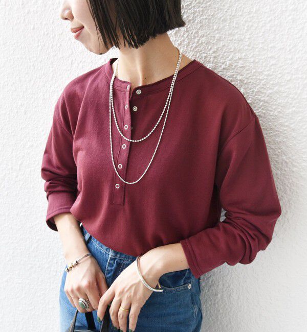 SHIPS for women「〈洗濯機可能〉シアー 裏毛 2WAY プルオーバー」|Tシャツ・カットソー|エンジ