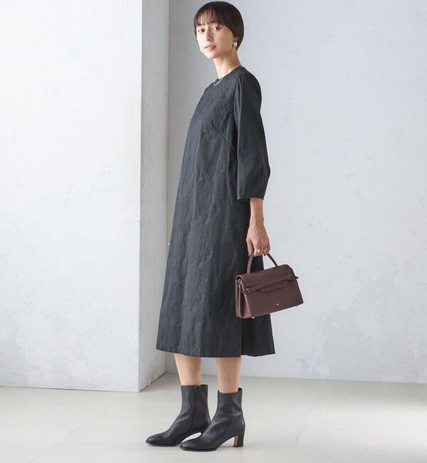 SHIPS for women「〈手洗い可能〉フラワー ジャカード フレア ワンピース」|ワンピース|