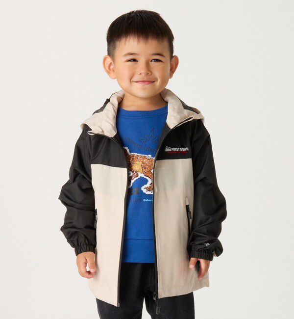 SHIPS Colors 「【SHIPS Colors 別注】FIRST DOWN:90～140cm /ライト フード ブルゾン」|ブルゾン・スタジャン|ベージュ