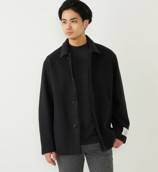 SHIPS Colors 「SHIPS Colors:THERMOLITE(R) ミックス ジップ ブルゾン」|ブルゾン・スタジャン|ブラック