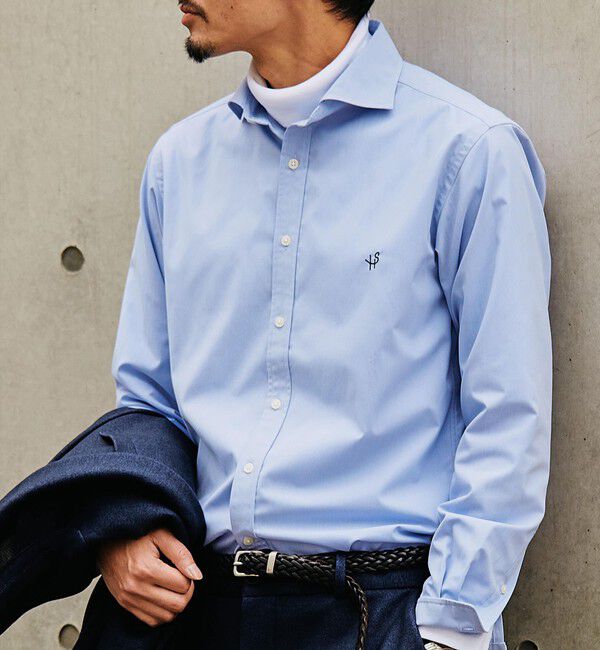 SHIPS「【WEB限定】SHIPS: 防シワ・吸水速乾 Drymix(R)タイプライターセミワイドカラーシャツ」|シャツ・ブラウス|ライトブルー