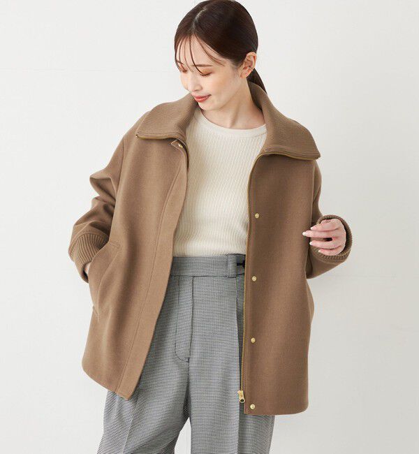 SHIPS Colors 「SHIPS Colors: 〈手洗い可能〉ジャージーメルトン ジップ アウター」|ブルゾン・スタジャン|ブラウン