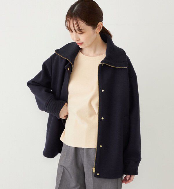 SHIPS Colors 「SHIPS Colors: 〈手洗い可能〉ジャージーメルトン ジップ アウター」|ブルゾン・スタジャン|