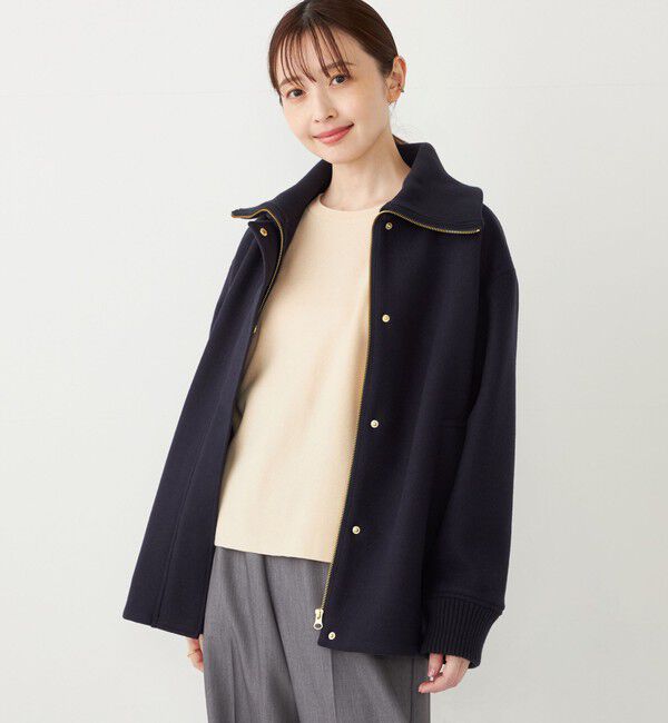 SHIPS Colors 「SHIPS Colors: 〈手洗い可能〉ジャージーメルトン ジップ アウター」|ブルゾン・スタジャン|