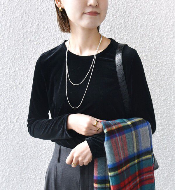 SHIPS for women「シアー トリコット ロングスリーブ TEE」|Tシャツ・カットソー|ブラック