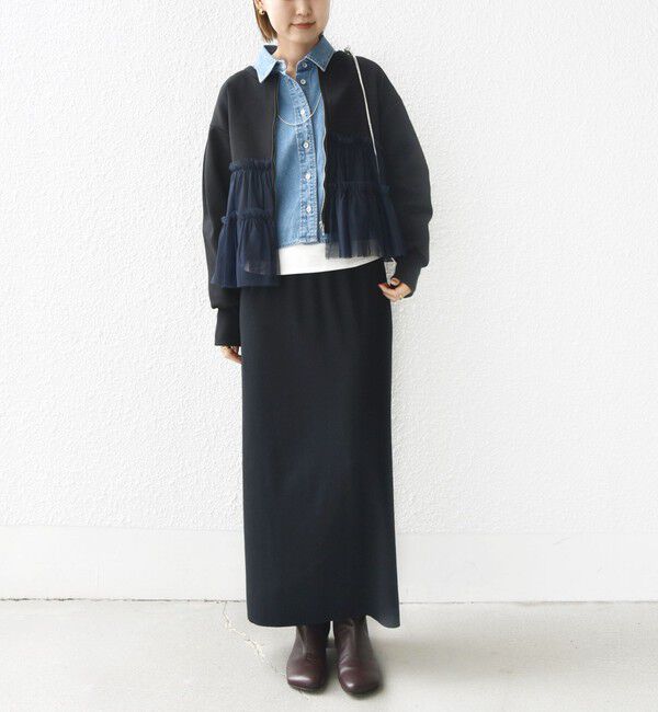 SHIPS for women「【WEB限定】 〈手洗い可能〉ダンボール &times; チュール ジップ 羽織」|その他|