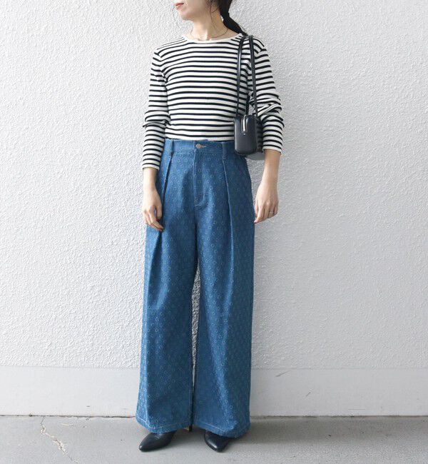 SHIPS any「bon_meur:〈洗濯機可能〉クラッシュ デニム ワイド パンツ」|デニム|