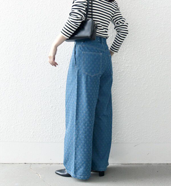 SHIPS any「bon_meur:〈洗濯機可能〉クラッシュ デニム ワイド パンツ」|デニム|