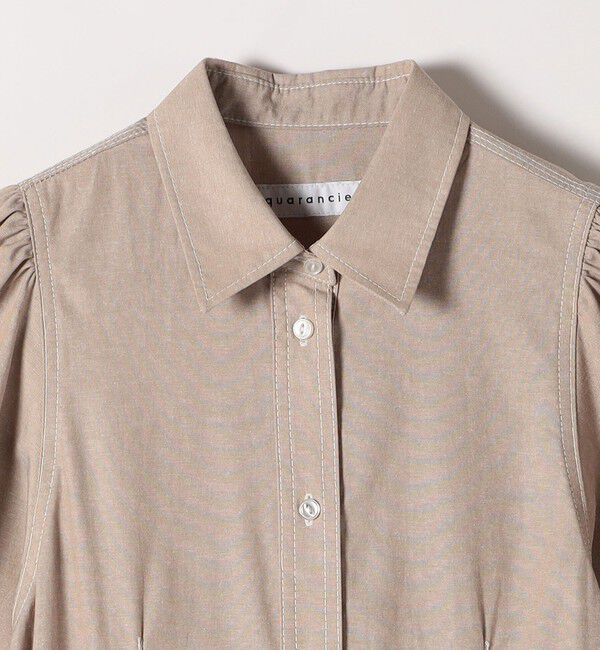 quaranciel「quaranciel:〈洗濯機可能〉シャンブレー パフ ロング シャツ ワンピース」|ワンピース|