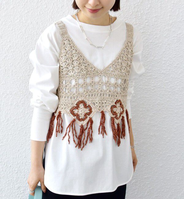 SHIPS for women「LOGAN KNITTING MILLS:〈手洗い可能〉モール ビスチェ」|ニット・セーター|