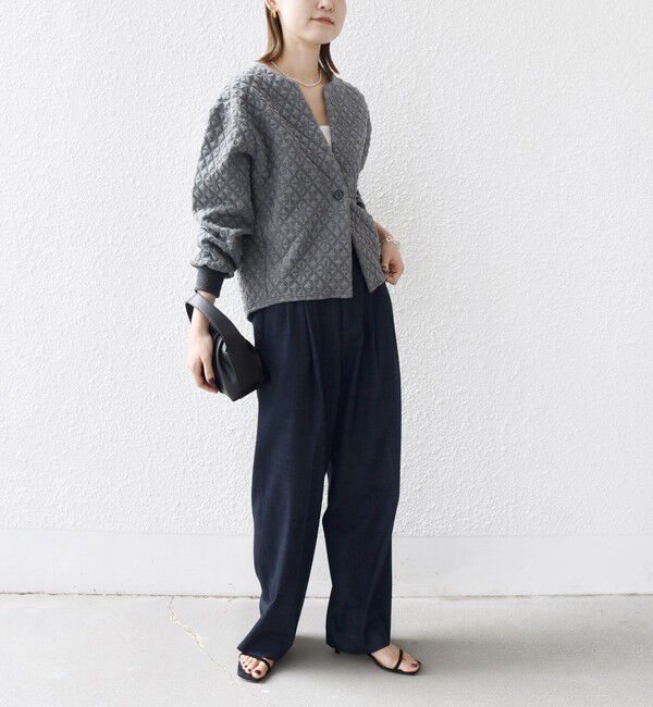 SHIPS for women「【WEB限定】〈手洗い可能〉キルティング ジャカード カーディガン」|カーディガン|