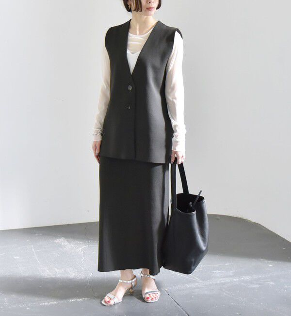 quaranciel「quaranciel:〈手洗い可能〉Vカラー ニット ジレ」|ベスト・ジレ|