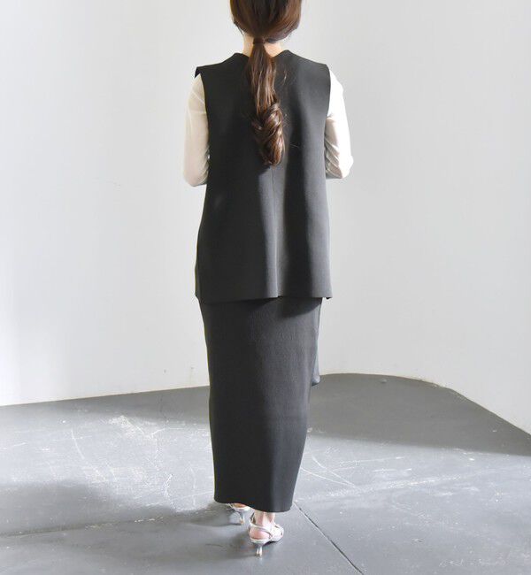 quaranciel「quaranciel:〈手洗い可能〉Vカラー ニット ジレ」|ベスト・ジレ|