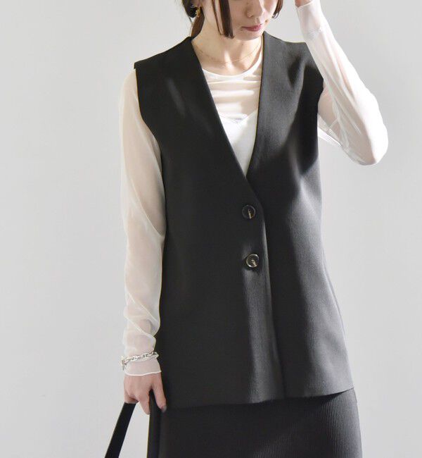 quaranciel「quaranciel:〈手洗い可能〉Vカラー ニット ジレ」|ベスト・ジレ|