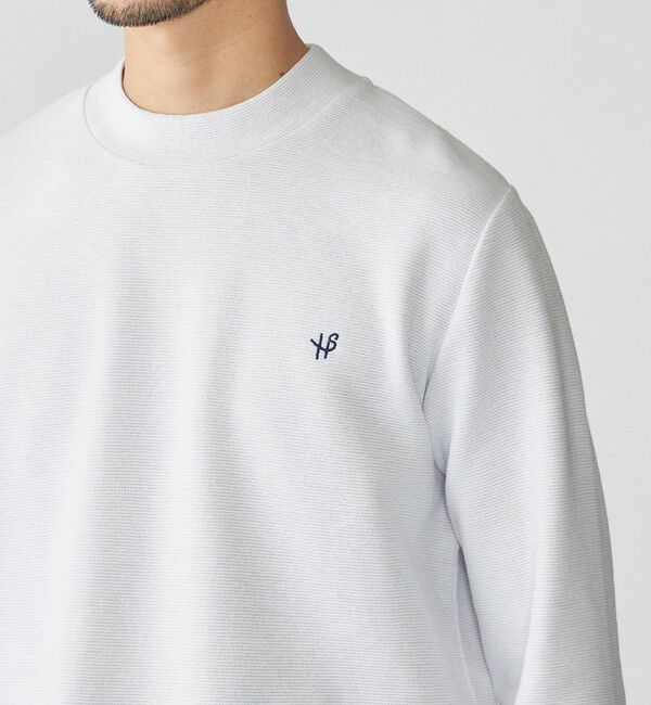 SHIPS「【WEB限定】SHIPS: ワンポイント ロゴ リップル モックネック ロングスリーブ Tシャツ」|Tシャツ・カットソー|ホワイト