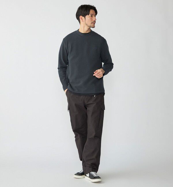 SHIPS「【WEB限定】SHIPS: ワンポイント ロゴ リップル モックネック ロングスリーブ Tシャツ」|Tシャツ・カットソー|