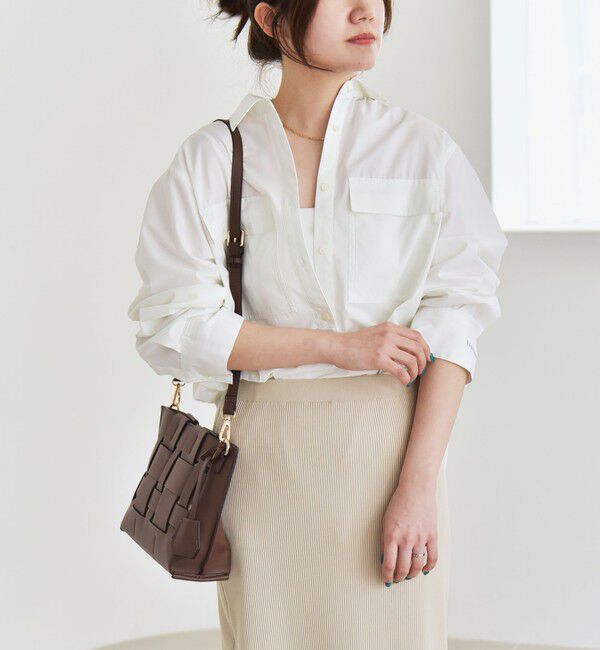 quaranciel「quaranciel:〈洗濯機可能〉REPREVE スキッパー ポケット チュニック シャツ」|シャツ・ブラウス|