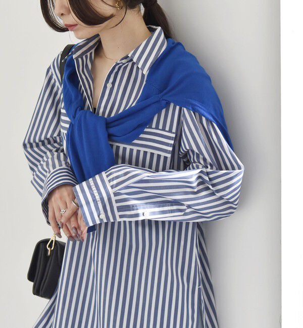 quaranciel「quaranciel:〈洗濯機可能〉REPREVE スキッパー ポケット チュニック シャツ」|シャツ・ブラウス|