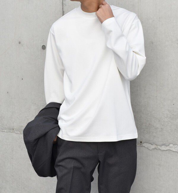 SHIPS any「SHIPS any: デザイン リブ ハイゲージ ポンチ クルーネック Tシャツ (ロンT)◆」|Tシャツ・カットソー|