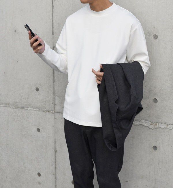 SHIPS any「SHIPS any: デザイン リブ ハイゲージ ポンチ クルーネック Tシャツ (ロンT)◆」|Tシャツ・カットソー|