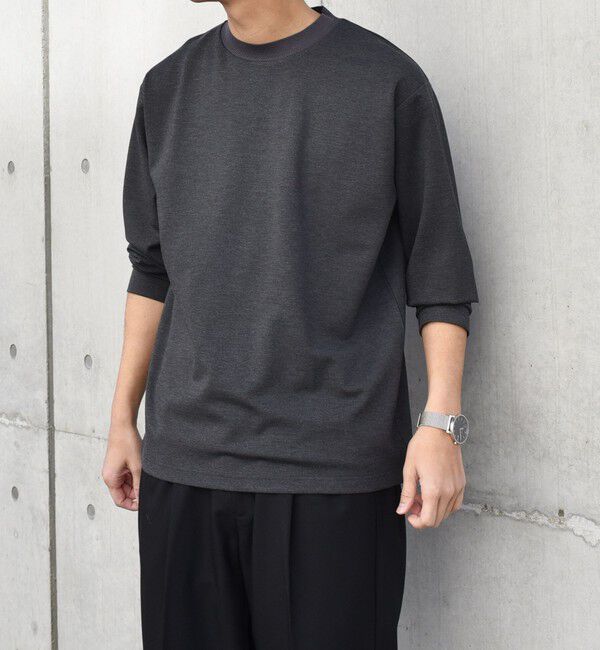 SHIPS any「SHIPS any: デザイン リブ ハイゲージ ポンチ クルーネック Tシャツ (ロンT)◆」|Tシャツ・カットソー|