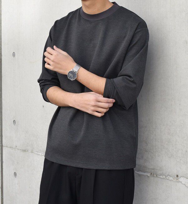 SHIPS any「SHIPS any: デザイン リブ ハイゲージ ポンチ クルーネック Tシャツ (ロンT)◆」|Tシャツ・カットソー|