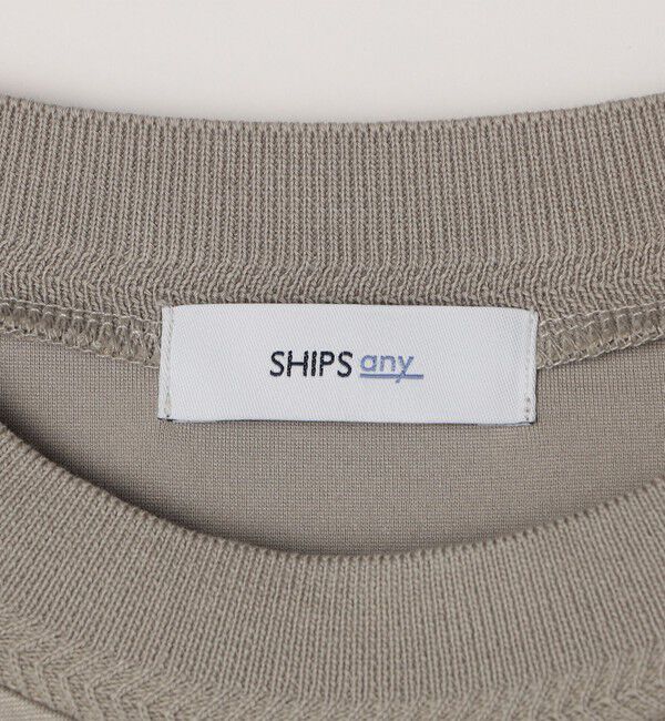 SHIPS any「SHIPS any: デザイン リブ ハイゲージ ポンチ クルーネック Tシャツ (ロンT)◆」|Tシャツ・カットソー|