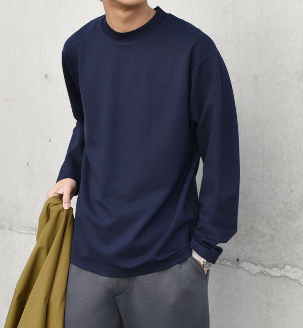 SHIPS any「SHIPS any: デザイン リブ ハイゲージ ポンチ クルーネック Tシャツ (ロンT)◆」|Tシャツ・カットソー|