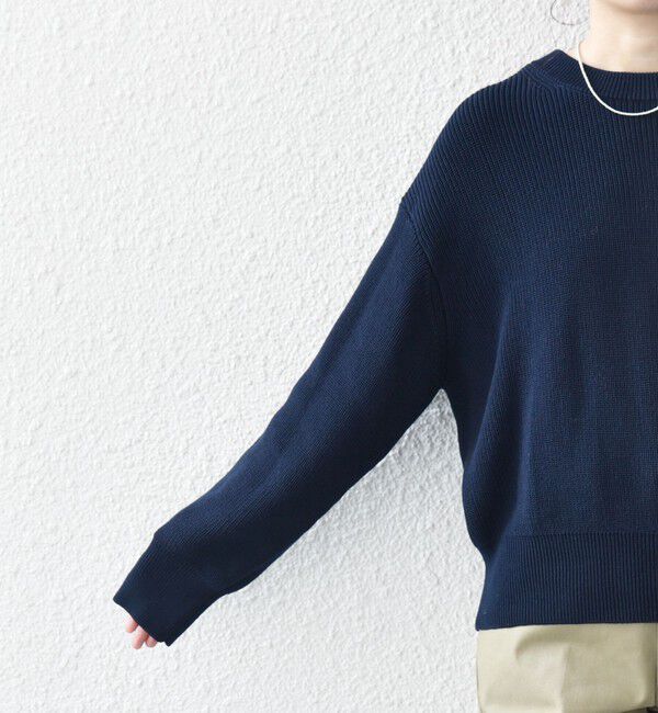 SHIPS any「SHIPS any:〈手洗い可能〉アゼ コンパクト クルーネック ニット プルオーバー」|ニット・セーター|