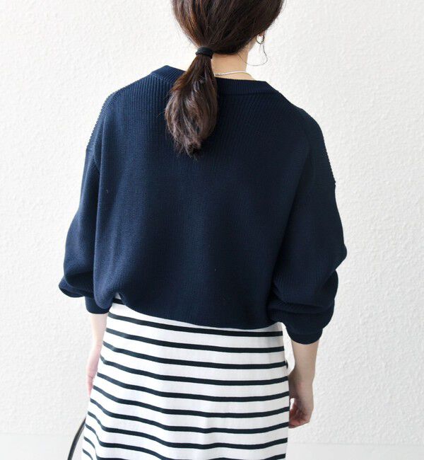 SHIPS any「SHIPS any:〈手洗い可能〉アゼ コンパクト クルーネック ニット プルオーバー」|ニット・セーター|