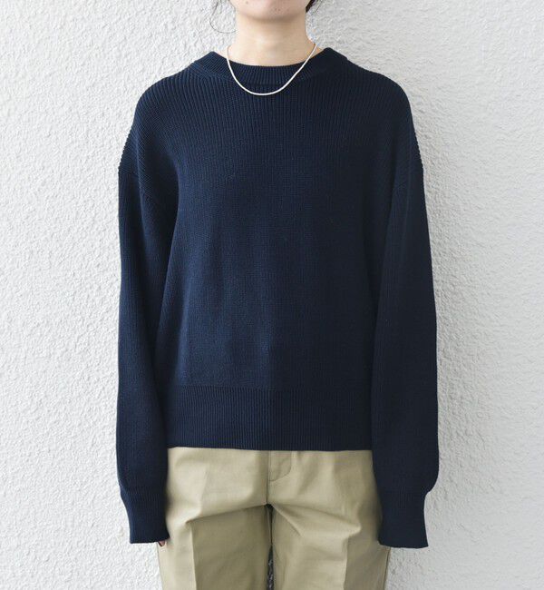 SHIPS any「SHIPS any:〈手洗い可能〉アゼ コンパクト クルーネック ニット プルオーバー」|ニット・セーター|