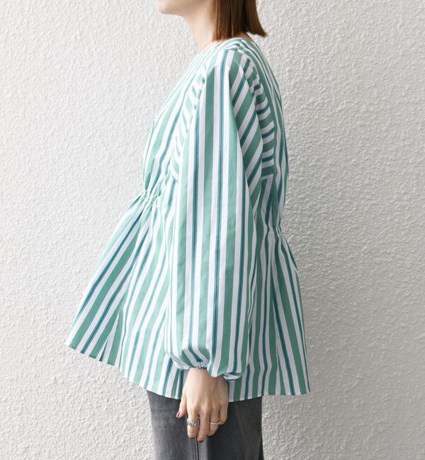 SHIPS any「《一部追加予約》SHIPS any:〈洗濯機可能〉REPREVE ギャザー パフシャツ ブラウス」|シャツ・ブラウス|