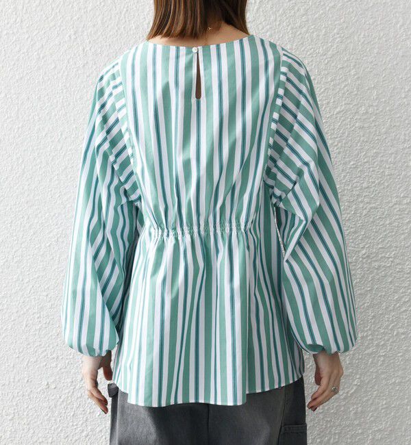 SHIPS any「《一部追加予約》SHIPS any:〈洗濯機可能〉REPREVE ギャザー パフシャツ ブラウス」|シャツ・ブラウス|