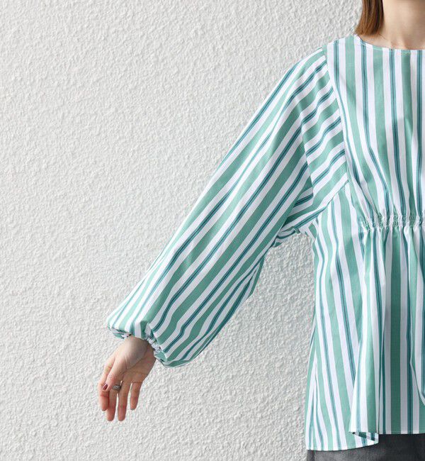 SHIPS any「《一部追加予約》SHIPS any:〈洗濯機可能〉REPREVE ギャザー パフシャツ ブラウス」|シャツ・ブラウス|