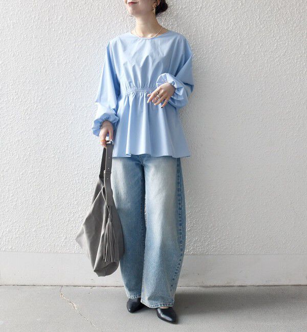 SHIPS any「《一部追加予約》SHIPS any:〈洗濯機可能〉REPREVE ギャザー パフシャツ ブラウス」|シャツ・ブラウス|