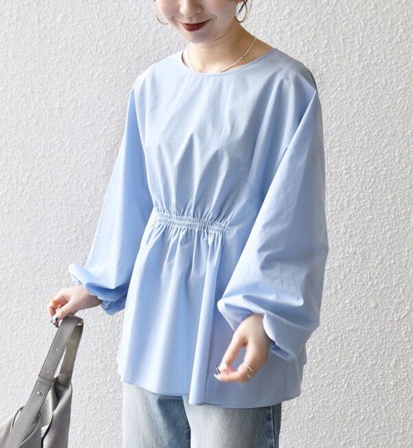 SHIPS any「《一部追加予約》SHIPS any:〈洗濯機可能〉REPREVE ギャザー パフシャツ ブラウス」|シャツ・ブラウス|