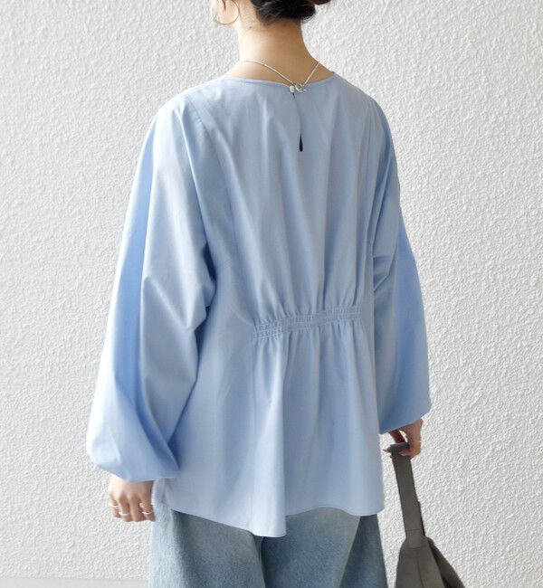 SHIPS any「《一部追加予約》SHIPS any:〈洗濯機可能〉REPREVE ギャザー パフシャツ ブラウス」|シャツ・ブラウス|