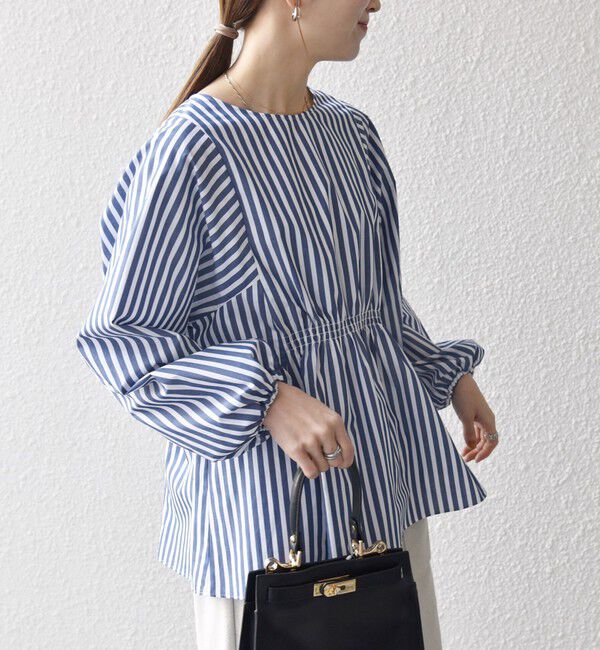 SHIPS any「《一部追加予約》SHIPS any:〈洗濯機可能〉REPREVE ギャザー パフシャツ ブラウス」|シャツ・ブラウス|