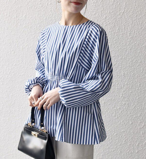 SHIPS any「《一部追加予約》SHIPS any:〈洗濯機可能〉REPREVE ギャザー パフシャツ ブラウス」|シャツ・ブラウス|