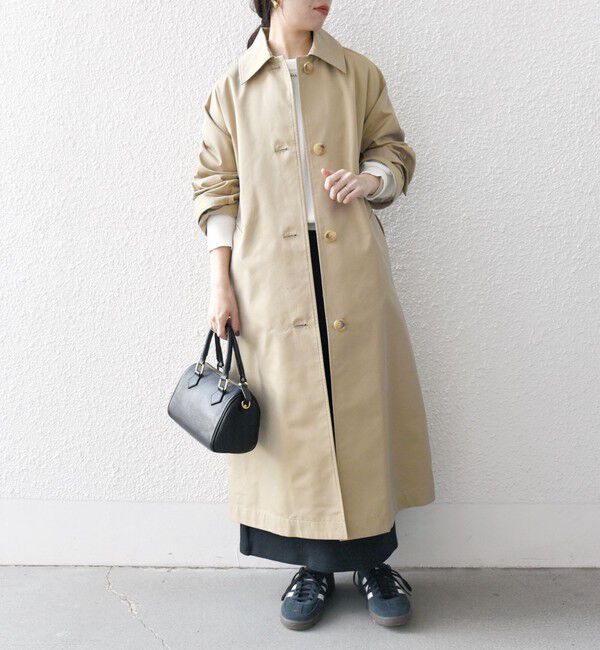 SHIPS any「SHIPS any:〈手洗い可能〉シャンブレー バルマカーン ロング コート」|トレンチコート|