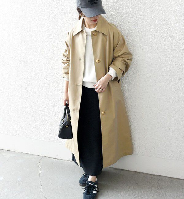 SHIPS any「SHIPS any:〈手洗い可能〉シャンブレー バルマカーン ロング コート」|トレンチコート|