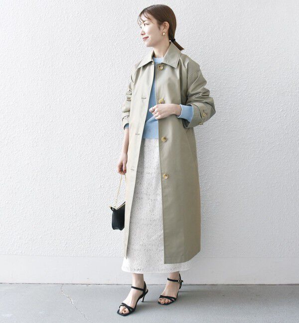 SHIPS any「SHIPS any:〈手洗い可能〉シャンブレー バルマカーン ロング コート」|トレンチコート|