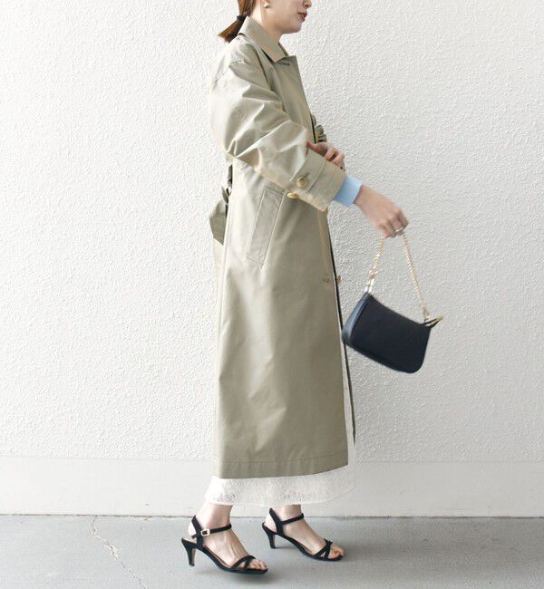 SHIPS any「SHIPS any:〈手洗い可能〉シャンブレー バルマカーン ロング コート」|トレンチコート|