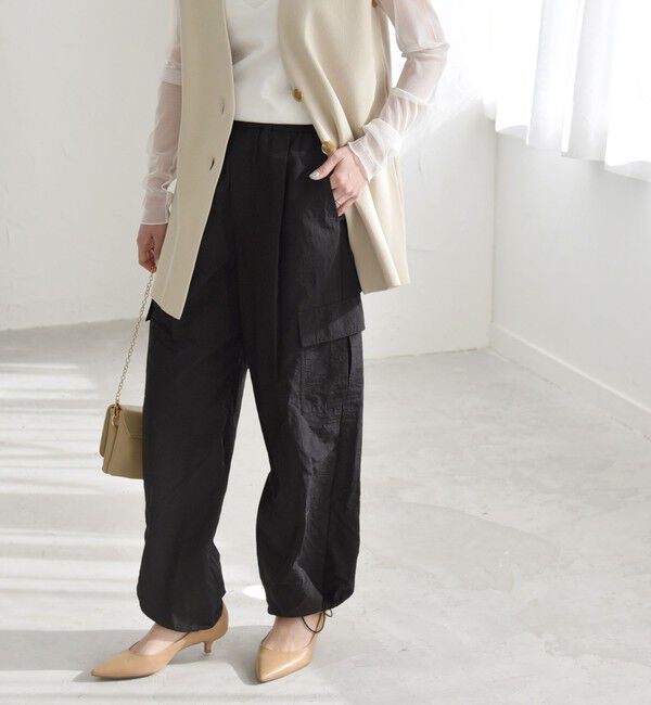 quaranciel「quaranciel:〈洗濯機可能〉ライト カーゴ ナイロン イージー パンツ」|カーゴ|