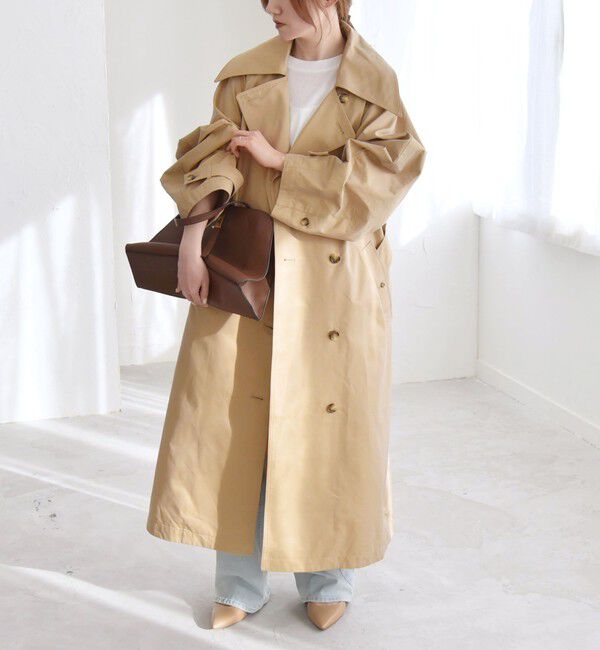 quaranciel「quaranciel:〈手洗い可能〉シャンブレー オーバー ステンカラー コート」|ステンカラーコート|