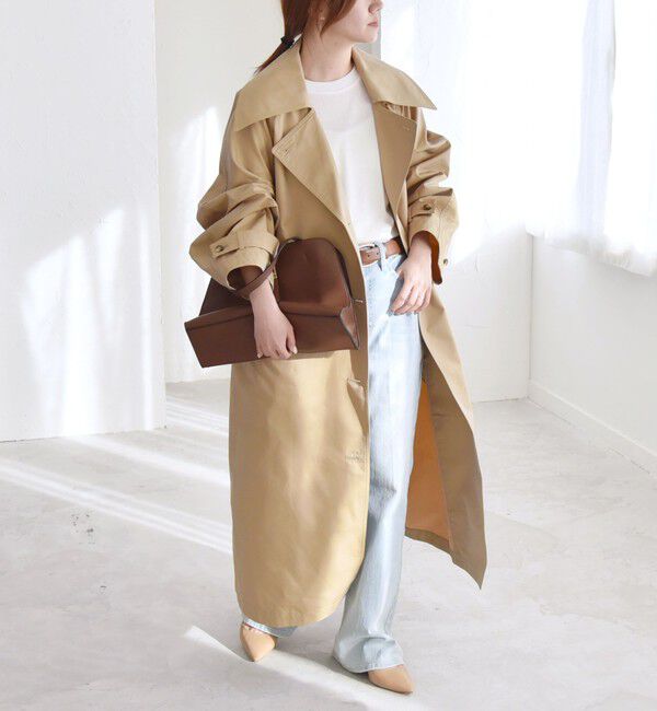 quaranciel「quaranciel:〈手洗い可能〉シャンブレー オーバー ステンカラー コート」|ステンカラーコート|